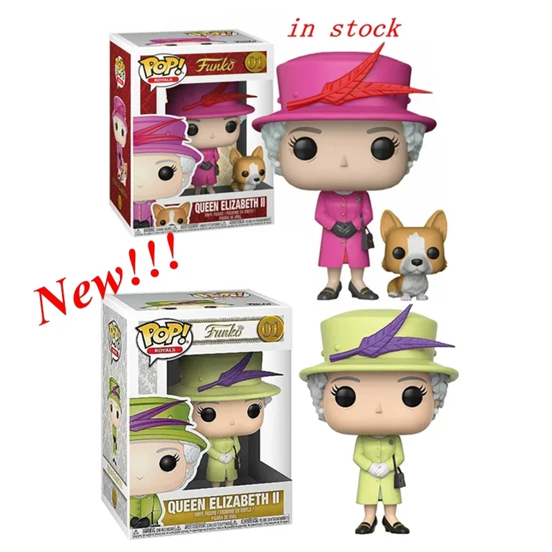 2024 New Funko Pop Her Majesty Queen Elizabeth Ii #01 Con Cane Green Vinyl Figures Action Figure Toys Gifts Queen Elizabeth Ii