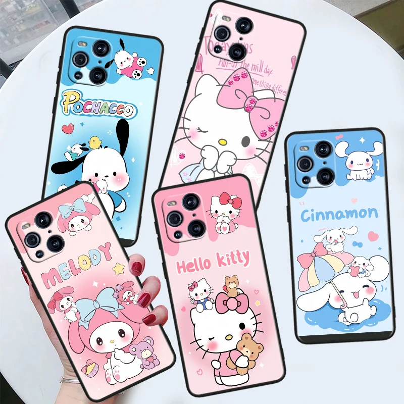 Ragazza Cinnamoroll Baby Blue Phone Case Per Oppo Find X6 X5 X3 X2 F21S F21 Pro Lite Neo Black Silicone Fundas Soft Cover Capa