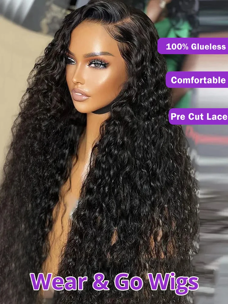 Wear Go Wig Brasiliano Water Wave 4X4 Hd Glueless 360 Prepizzicato Hd Trasparente 13X4 13X6 Parrucca Bob Frontale Riccia Parrucche Dei Capelli Umani