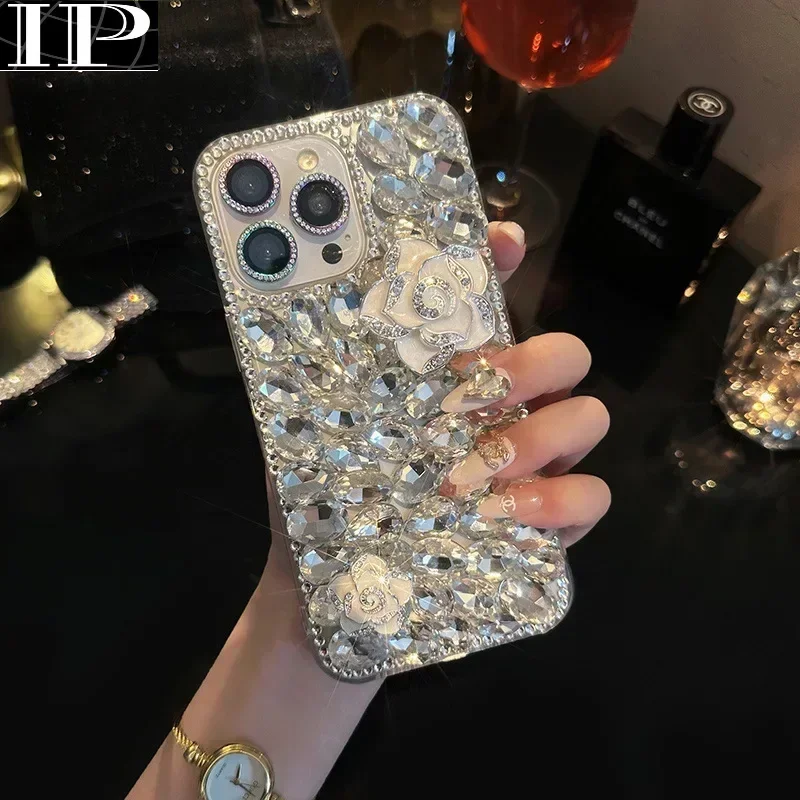 Custodia Per Telefono Per Samsung Galaxya50 A70S A32 A52 A51 A72 A73 A53 A74 A54 A34 Custodia Strass Camelia Flower Telefon Kilifi Funda
