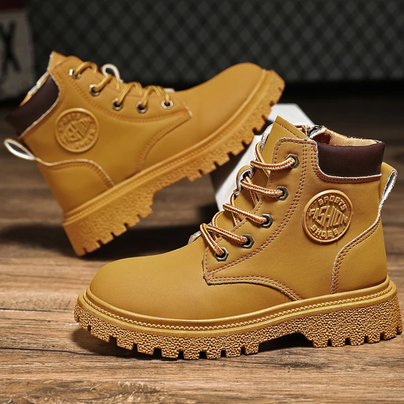 Nuovo Inverno Primavera Bambini Gomma Caviglia Giallo Neve Stivali Neri Per Ragazze Ragazzi Stivali Casual Bambini Scarpe Da Bambino Scarpe Da Ginnast