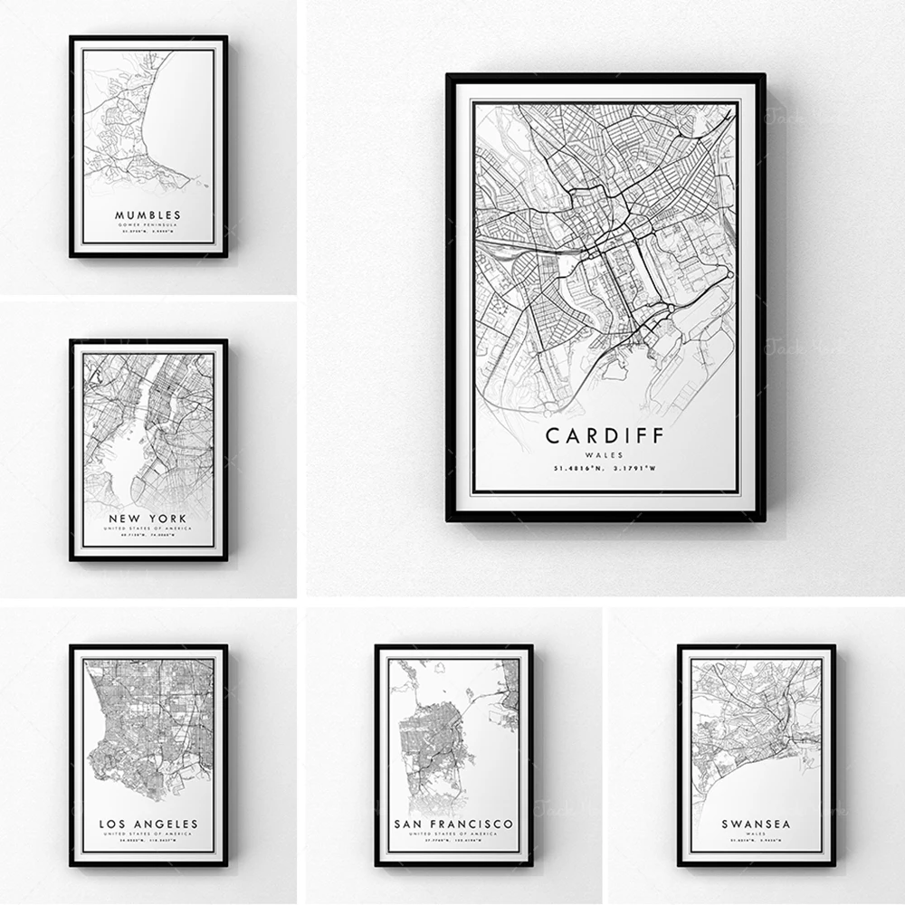 Stampa Mappa Di Los Angeles, Stampa Poster Di Los Angeles, Stampa Mappa Della Città Di Los Angeles Minimalista, Stampe Della California