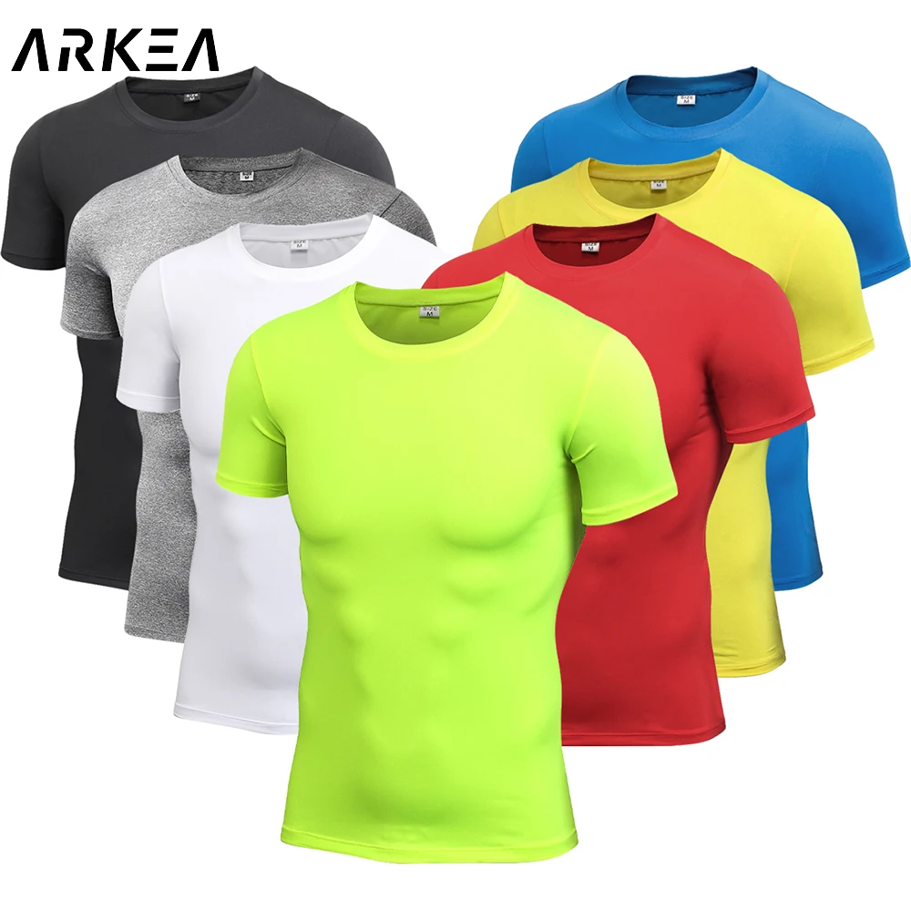 New Running Compression T-Shirt Manica Corta Sports Top Gym Fitness Felpa Uomo Jogging Tuta Homme Shirt Top