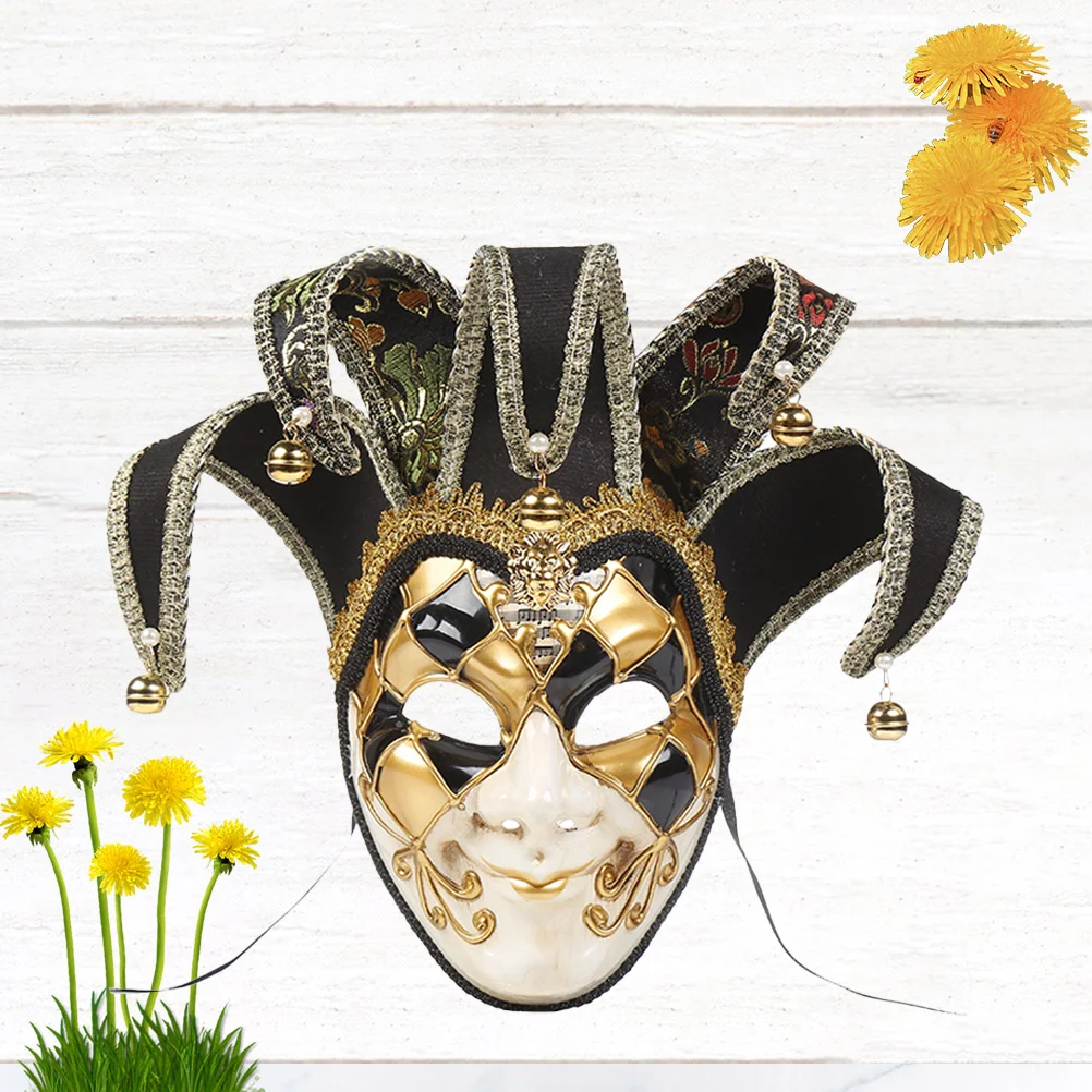 Toyvian Jester Mask Full Face Veneziane Women Masquerade Cosplay Costume Prop Carnival Venice Italia Halloween Maskaraid