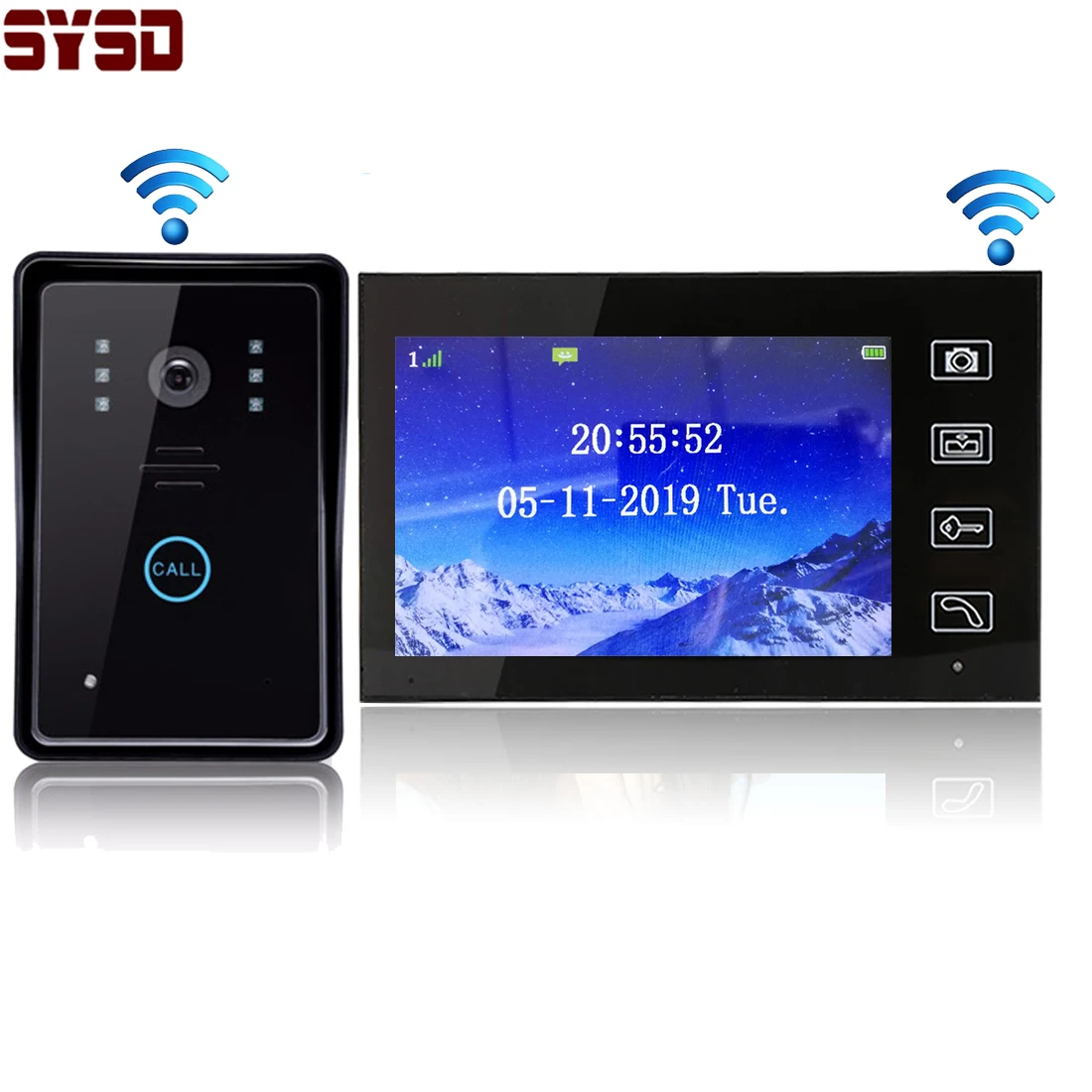 Sysd Videocitofono Senza Fili Da 7 Pollici Con Videocamera Videocitofono Impermeabile Wireless