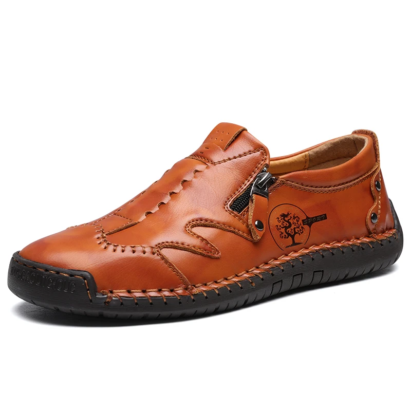 Brand Flat Men'S Casual Shoes Handmade Soft Leather Loafers Hot Sale Men Driving Shoes Sneakers Moccasins Big Size Outdoor Shoes