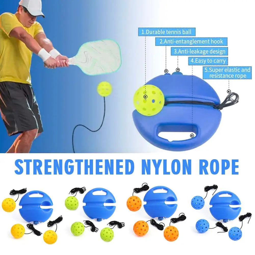 Pickleball Balls Trainer Exerciser Pickleball 40 Fori Pickleball Con Corda Elastica Allenamento Rimbalzo Pratica Strumento Battiscopa