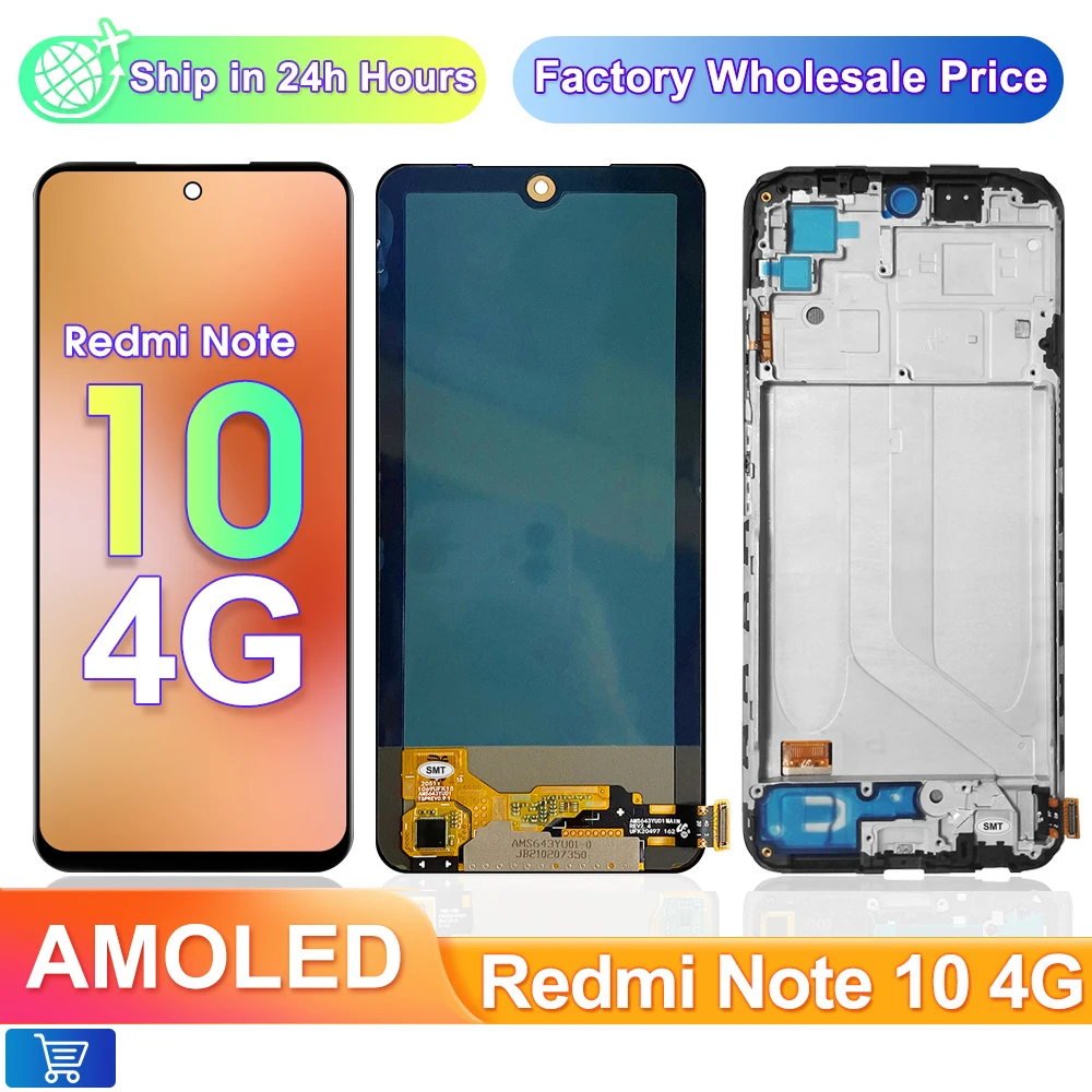 Schermo Super Amoled Da 6.43 ''Per Xiaomi Resuper Amoled Screen Per Xiaomi Redmi Note 10 Display Lcd Muslimah Con Touch Screen Dig
