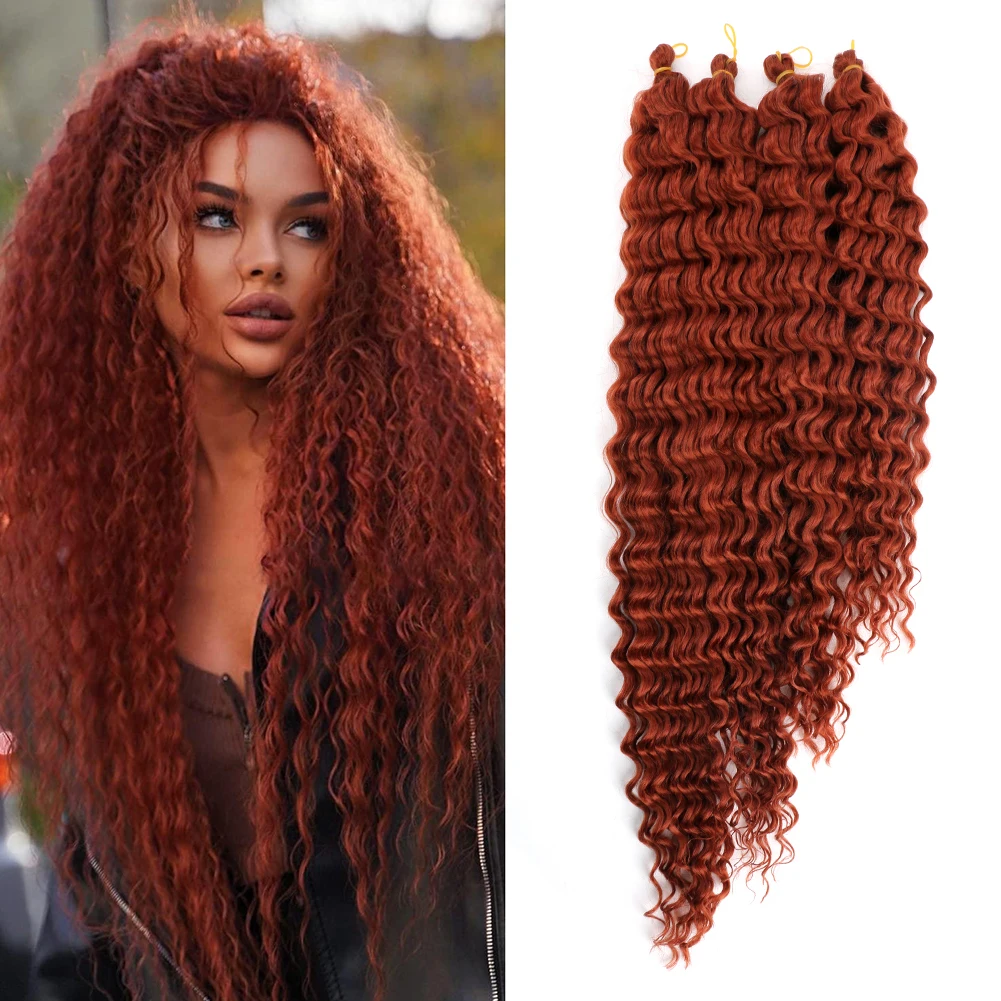 Dairess Long 4X Deep Wave Twist Crochet Hair Ariel Curl Hair Bundles Riccioli Afro Sintetici Intrecciare Le Estensioni Dei Capelli Per Le Donne
