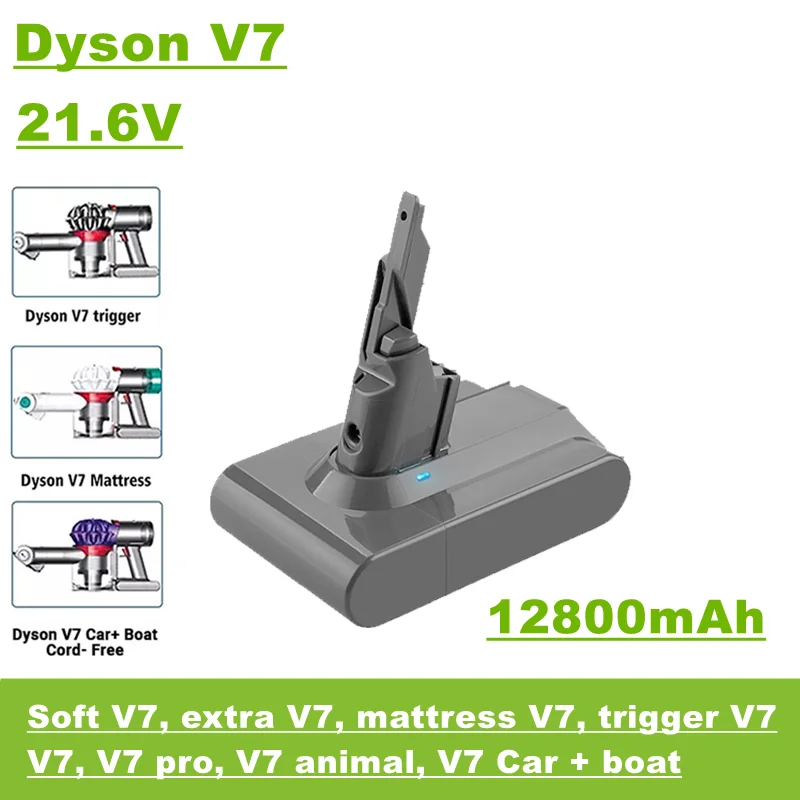 Batterie Ricaricabili Pour Aspirateur 21.6V, 12800Mah, Pour Dyson Seyrie V7 Moelleux, V7 Pro, V7 Animal, V7 Vide + Bateau, Ecc.