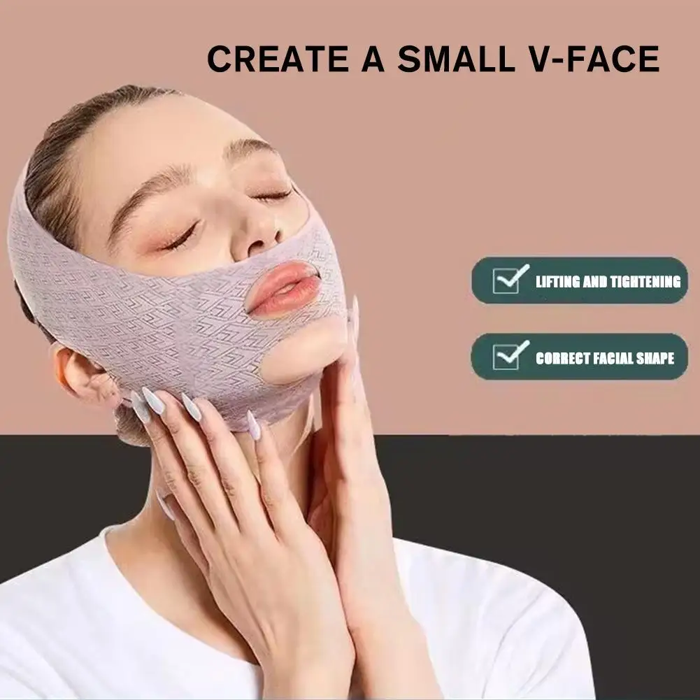 V Face Slimming Belt Beauty Facial Carving Sleep Mask Anti-Cedimento Double Chin Mask Elastico Nasolabial Folds Remover Bandage