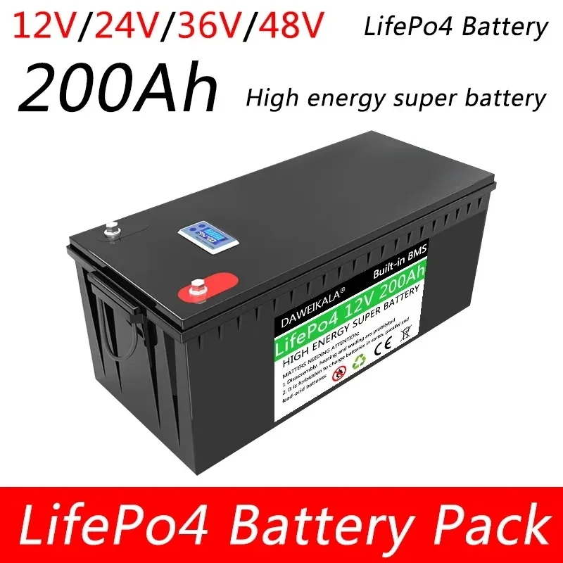 Système D'Alimentation Solaire Avec Bms Intesgré, Batterie Vefepo4, 12V, 24V, 36V, 48V, 200Ah, Voitures, Campeggio-Auto