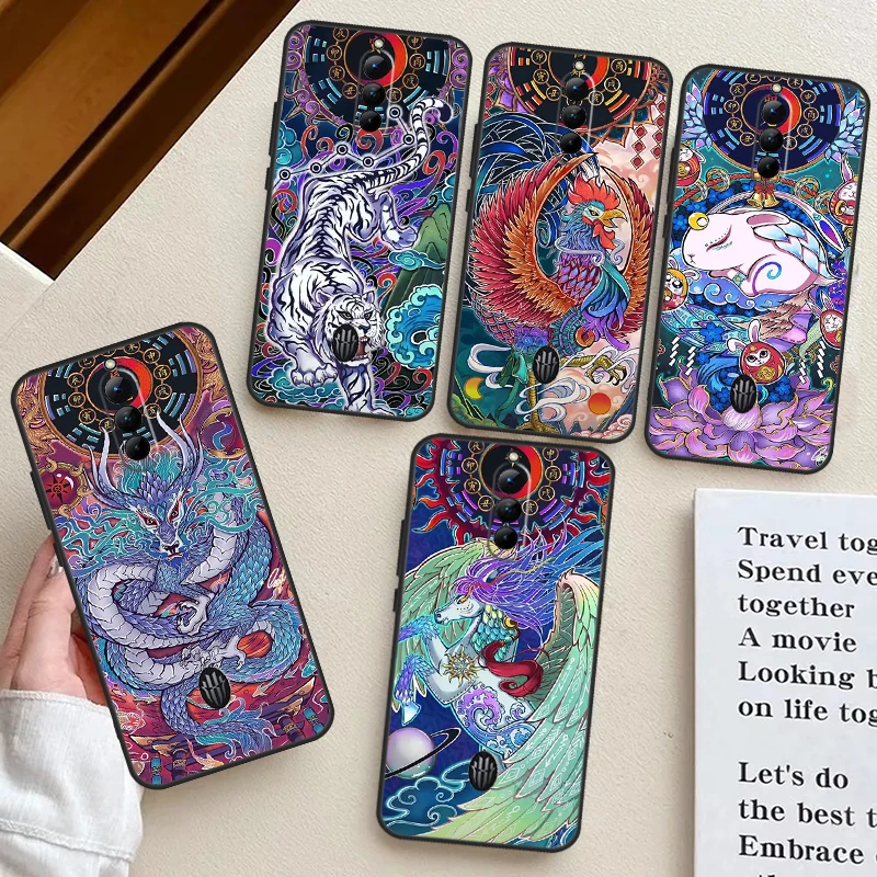 Custodia Per Telefono Cinese Zodiac Dragon Tiger Per Zte Nubia Red Magic 8 8 8S 9 Pro Plus Redmagic 6 7 6S 7S Pro 5S 5G 6R Coque