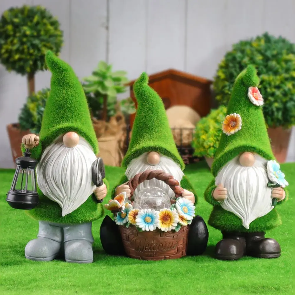 Gnome Night Solar Lamp Clear Texture Fairy Garden Lamp Ornament Great Fidelity Garden Decoration Lovely