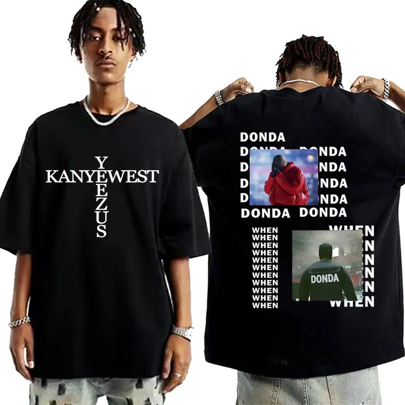 Rapper Kanye West Yeezus T-Shirt The Life Of Pablo Donda Album Hip Hop T-Shirt Uomo Donna Moda T-Shirt Oversize Streetwear