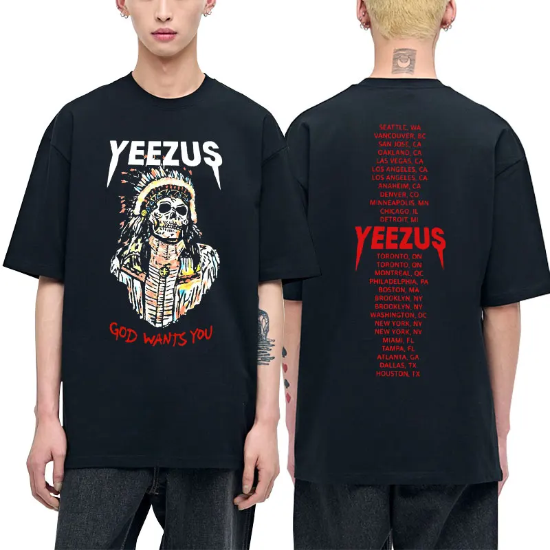 Rapper Kanye West Yeezus God Wath'S You Music Album Graphics Magliette Uomo Donna Hip Hop Vintage T-Shirt Tshirt Oversize Da Uomo