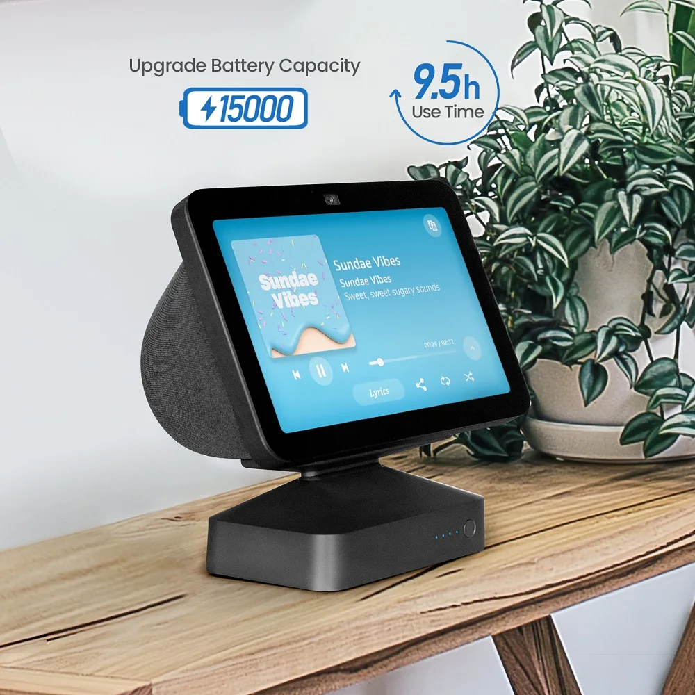 Base Batteria Ggmm Per Echo Show 8 (3A Generazione) Supporto Amazon Alexa Supporto Regolabile Per Alexa Echo Show 8 3A Generazione