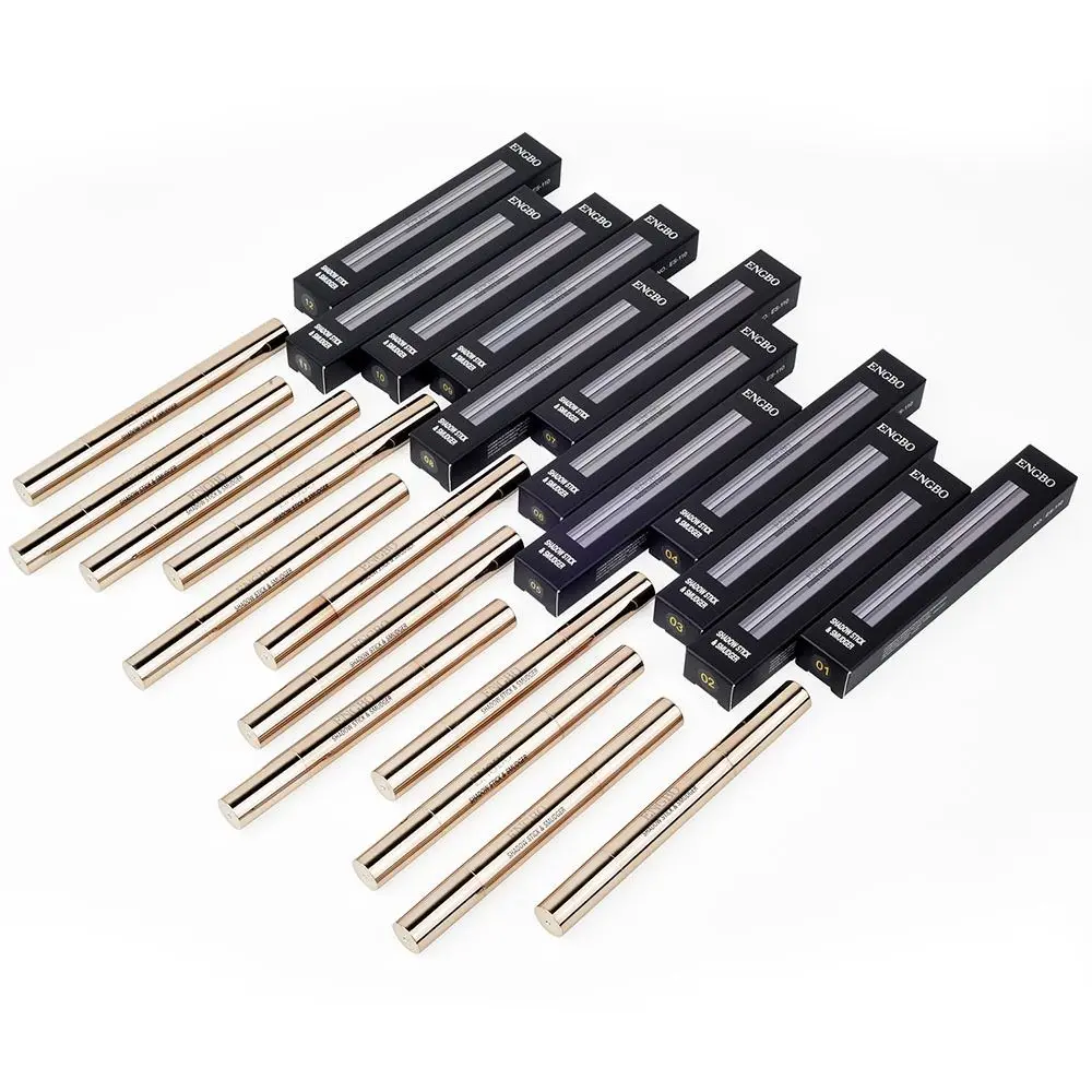 Con Punta In Spugna Ombretto Stick Portatile Morbido Bicolore Ombretto Evidenziatore Impermeabile Liscio Cremoso Ombretto Matita Donna
