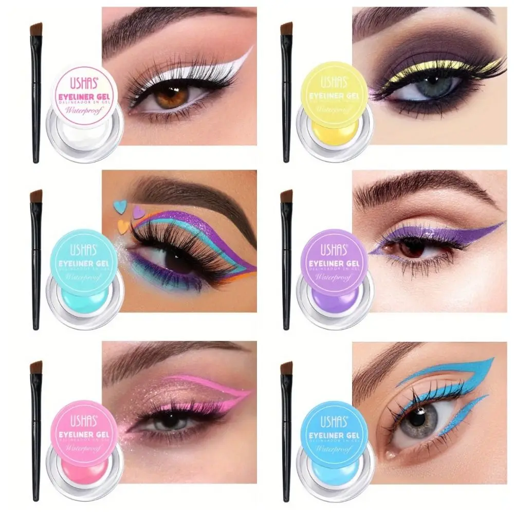 6 Colori Colorati Eye Liner Cream Pastelli A Lunga Durata Eyeliner Texture Cremosa Strumenti Per Il Trucco Impermeabili Con Pennello Per Eyeliner