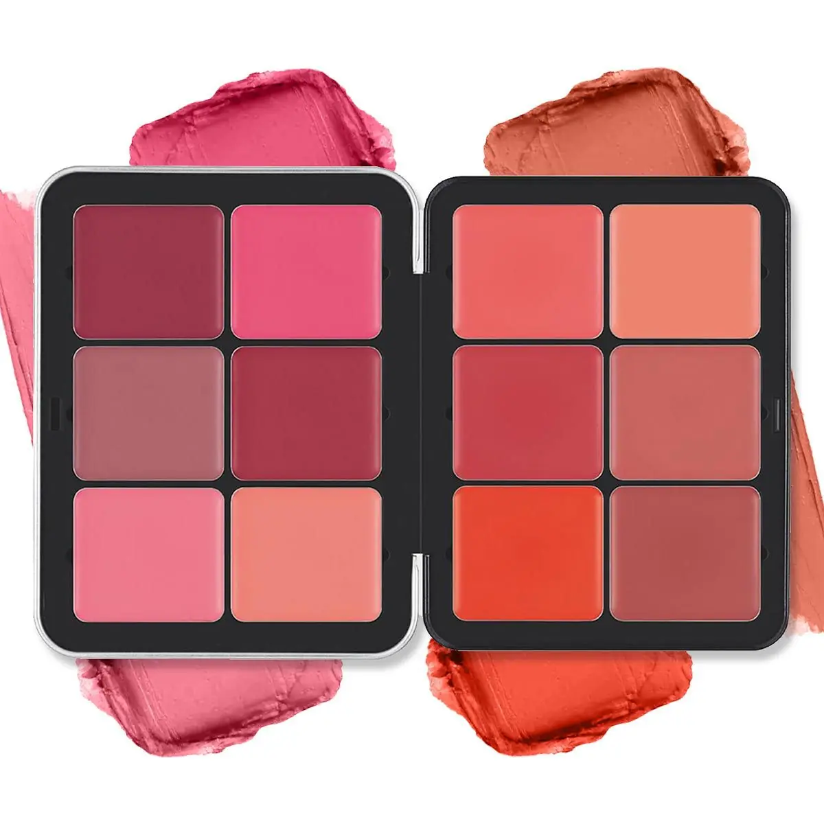 Hd Face Essentials Palette 12 Shades Creamy Blush Palette Matte Blush Cream Cover Long Lasting Rouge Cream Makeup Palette 0.84Oz