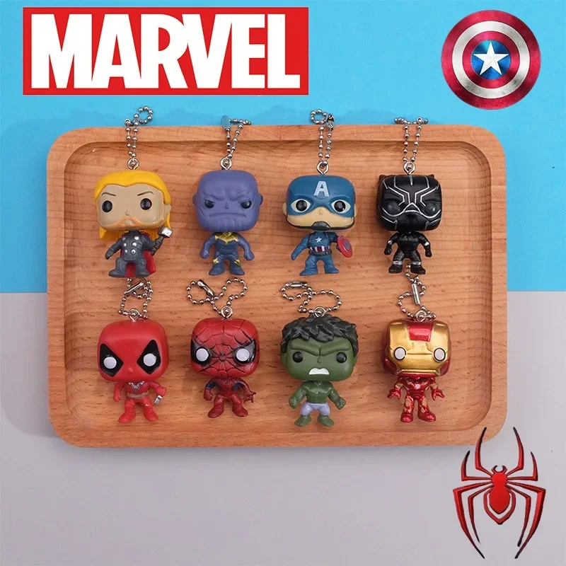Nuovo Portachiavi Marvel Versione Q Di Spider-Man Joint Chain Good Guy Doll Ciondolo Portachiavi Iron Man Hulk Car Key Bag Accessorio Charm