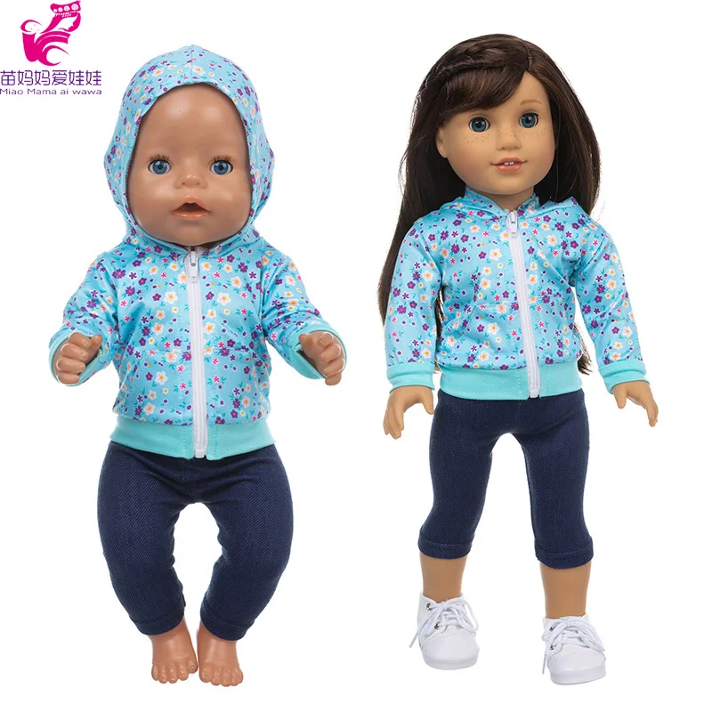 43Cm Baby Doll Jacket 17 Pollici Doll Boy Blue Coat Nenuco Ropa Y Su Hermanita 18 Pollici Girl Doll Clothes Set