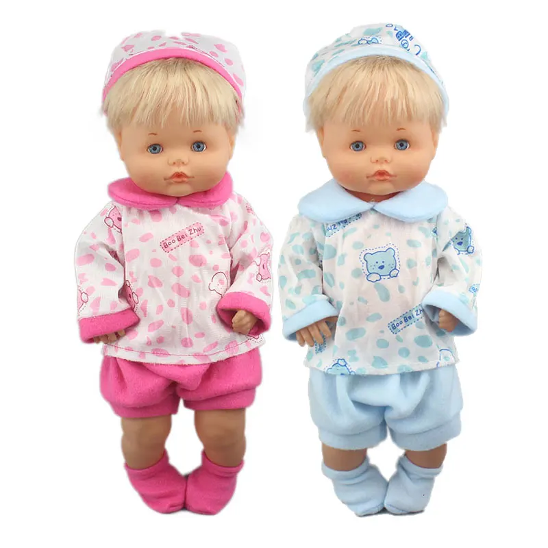 3 Pezzi In 1, Vestiti Adorabili Set Vestiti Fit 41Cm Bambola Nenuco Viola Maniche Lunghe T-Shirt Pantaloni A Pois Viola Con Cappello