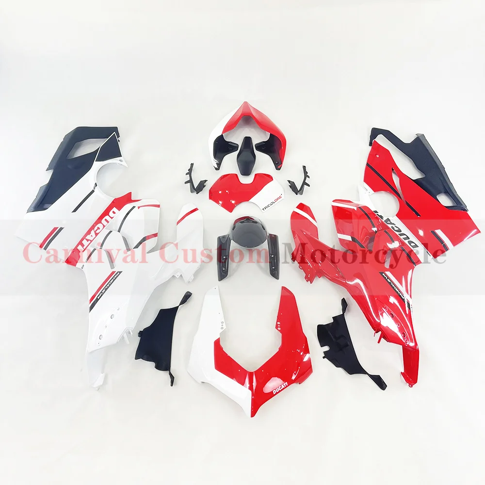 Kit De Carenado 20-22 Abs De Alta Calidad, Color Rojo Y Blanco A Juego Para Ducati Panigale V4 V4S V4R 2020 2021 2022