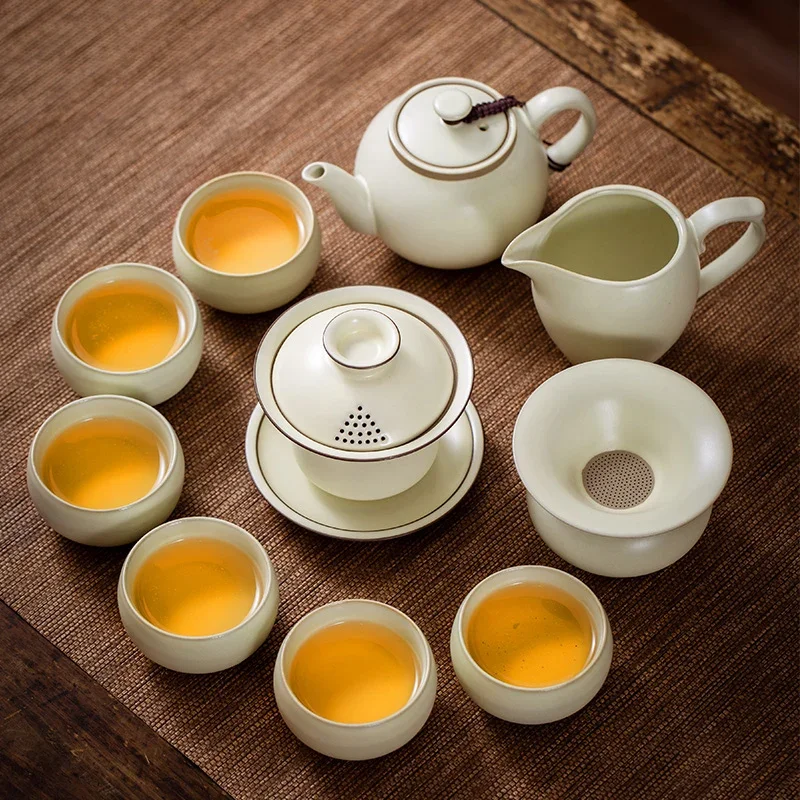 Set Cerimonia Del Tè Cinese Bone China Kungfu Set Matcha Portatile Tazza Da Tè Pet Luxury Zestaw Do Herbaty Jingdezhen Porcellana