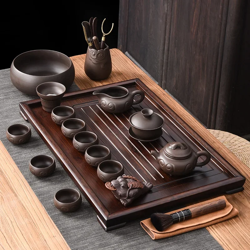 Cerimonia Set Da Tè Con Sabbia Viola Cinese Bubble Matcha Travel Set Da Tè Giapponese Pet Gaiwan Juego De Te Chino Tazze Da Tè Giapponesi