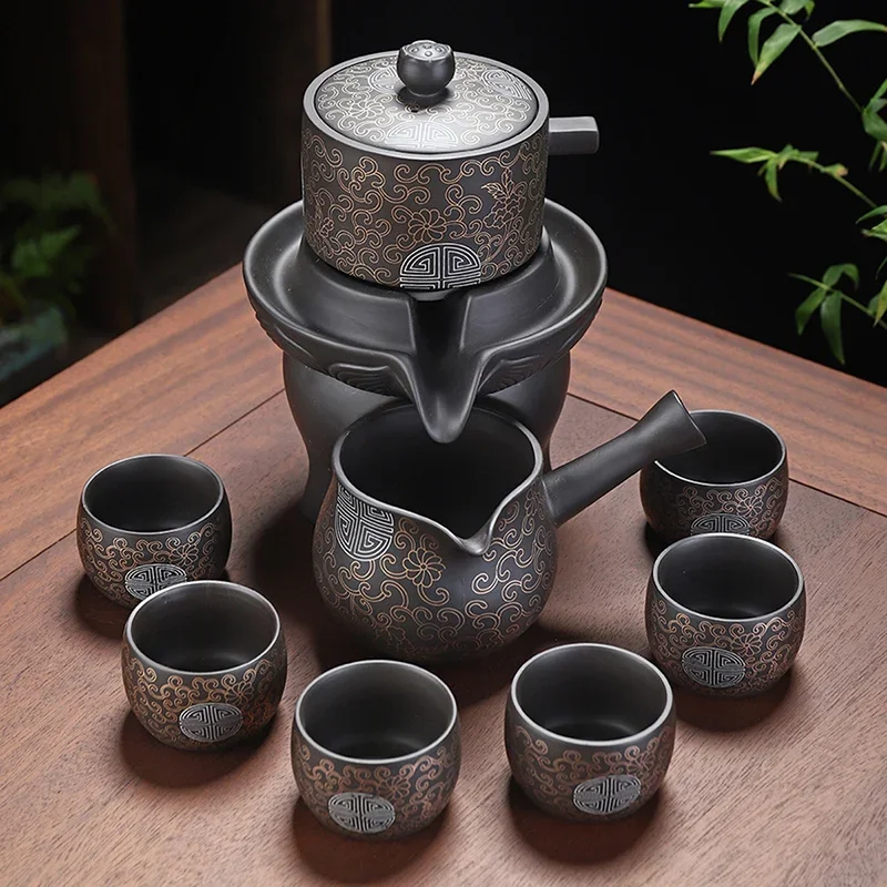 Set Da Tè Di Sabbia Viola Di Lusso Cerimonia In Ceramica Portatile Set Da Tè Matcha Bolla Cinese Carino Juego De Te Chino Set Da Tè Cinese