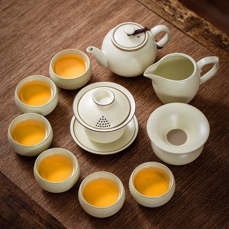 Set Cerimonia Del Tè Cinese Bone China Kungfu Set Matcha Portatile Tazza Da Tè Pet Luxury Zestaw Do Herbaty Jingdezhen Porcellana
