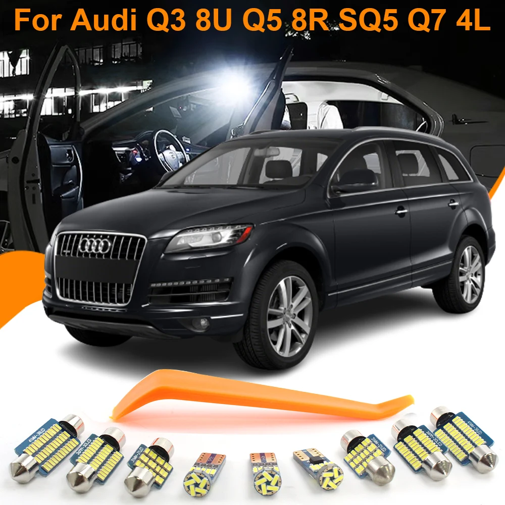Car Led Interior Light Canbus Per Audi Q3 8U Q5 8R Sq5 Q7 4L Accessori Per Veicoli Led Dome Reading Trunk Lamps Foot Door Lights