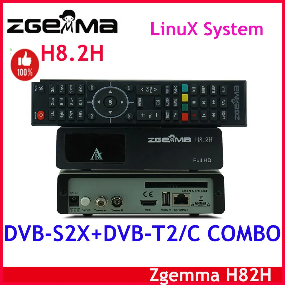 Ricevitore Tv Satellitare Zgemma H8.2H Originale Ricevitore Linux Enigma2 Dvb-S2X + Dvb-T2/C H2.65 Ricevitore Satellitare Digitale Hd 1080P