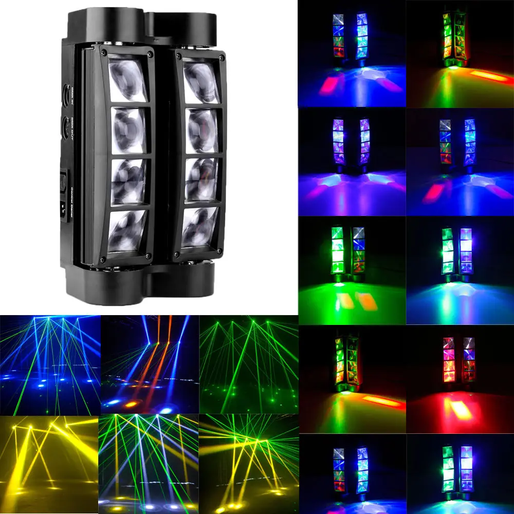 Mini Led 8X3W Rgbw Luce A Testa Mobile Led Spider Beam Stage Lighting Dmx 512 Spider Light Adatto Per Dj Nightclub