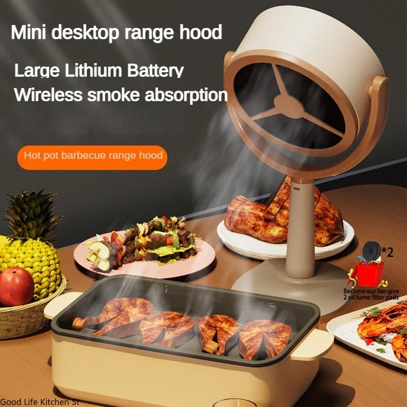 Wireless Desktop Cappa Da Cucina Mini Cappa Da Cucina Usb Ricaricabile Okap Kuchenny Barbecue Portatile Per Uso Domestico Hot Pot Cappa Da Cucina Muto