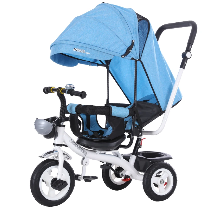 Triciclo Infantil Triciclo Passeggino 3 In 1 Portatile Triciclo Bici Carrozzina 3 Ruote Maniglia Convertibile Bambini
