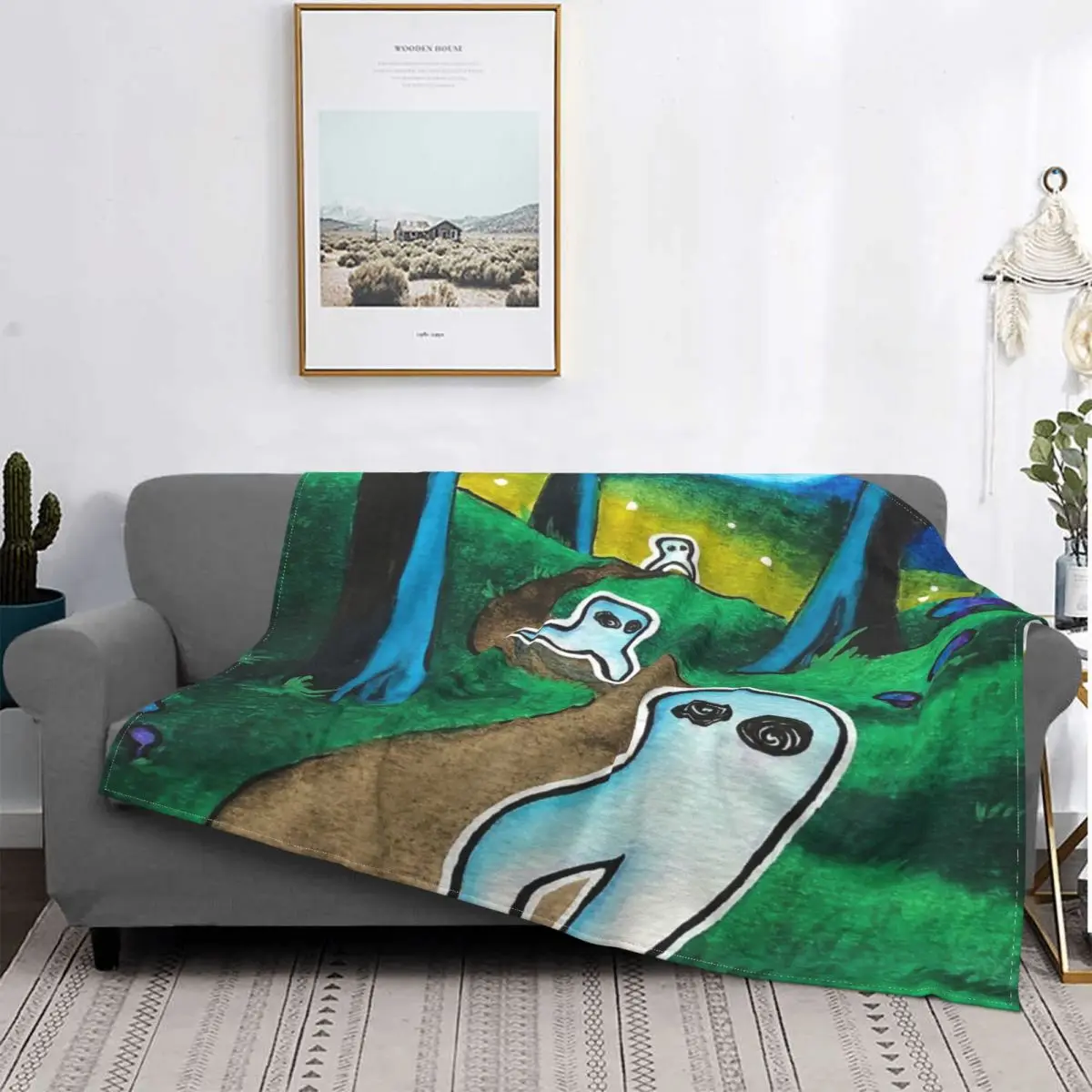 Cryicd-Manta Con Estampado De Acuarela Y Walk, Colcha De Cama A Cuadros, Ropa De Playa, Manta De Picnic, Manta Ponderada
