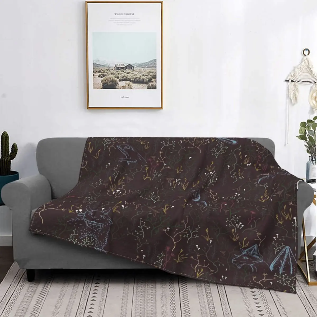 Cristalli E Piante-Manta Grande, Colcha A Cuadros Para Cama, Sofá Cama, Toalla De Playa, Manta De Verano, Colchas De Verano