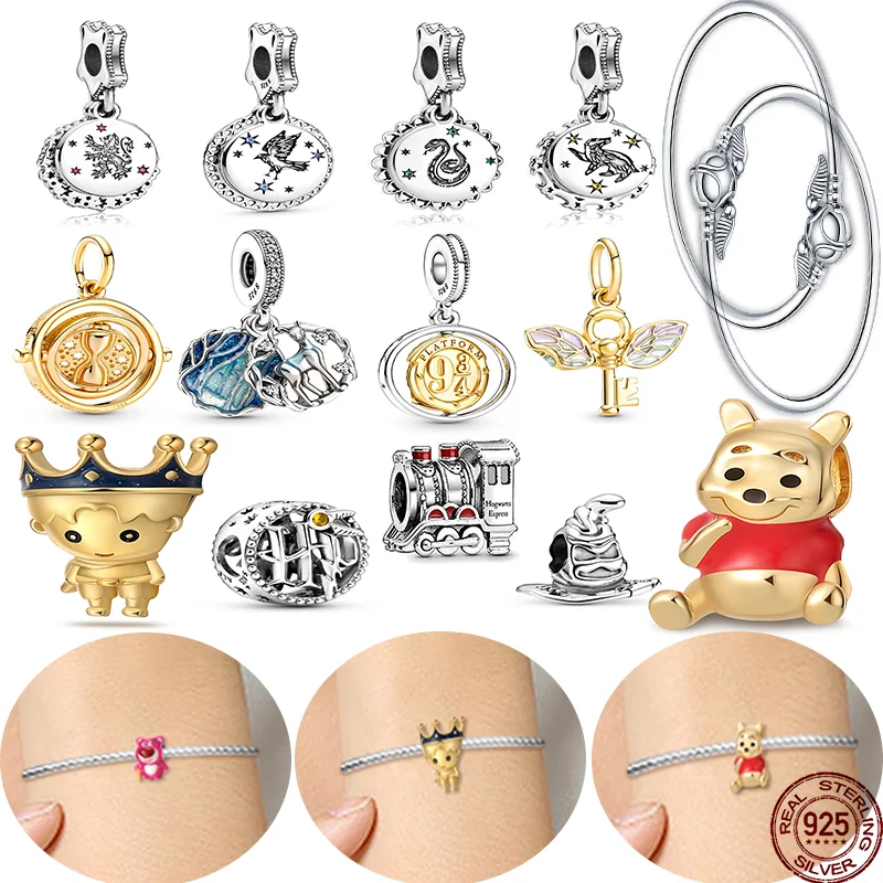 Vendita Calda Harry Potter S925 Sterling Silver Charm Bead Adatto Originale Pandora Harry Potter Bracciale Plata De Ley Fascino Gioielli Fai Da Te
