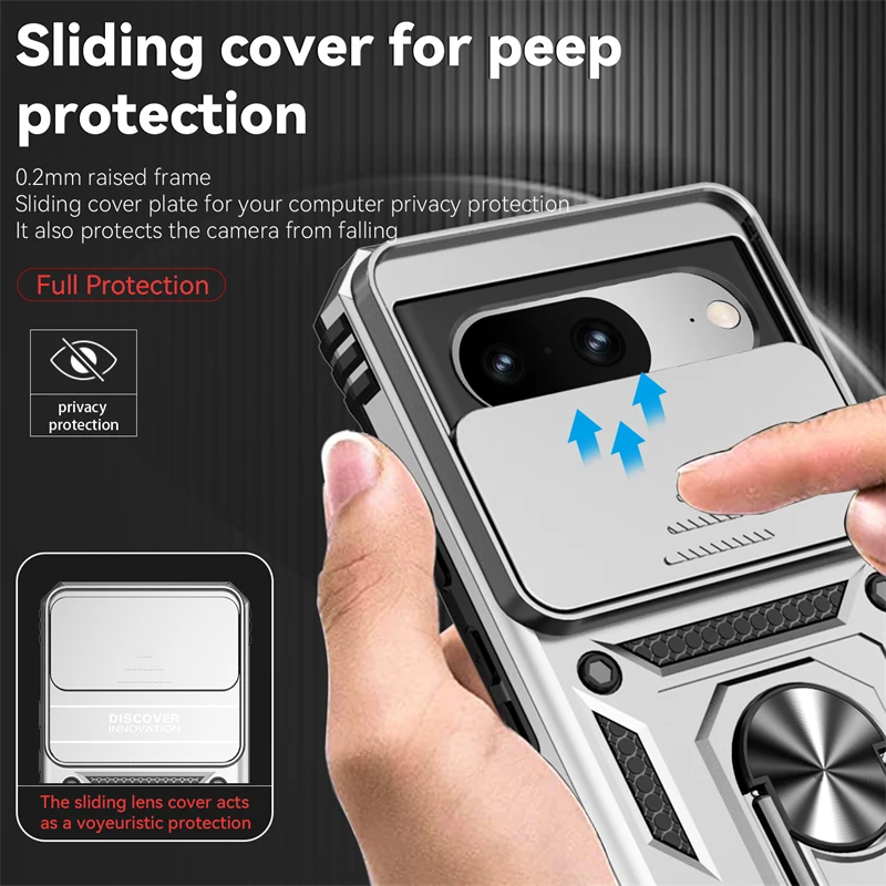 Per Google Pixel 8 Custodia Per Google Pixel 8 Cover Shell Finger Ring Kickstand Armor Custodia Rigida Per Google Pixel 8 7 Pro 7A