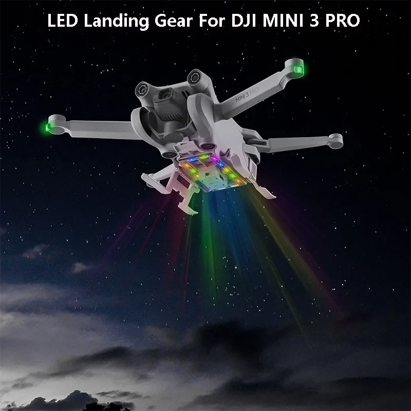 Drone Extended Foldable Colorful Led Landing Gear Kit Night Flight Light For Dji Mini 3 Pro Drone Accessories