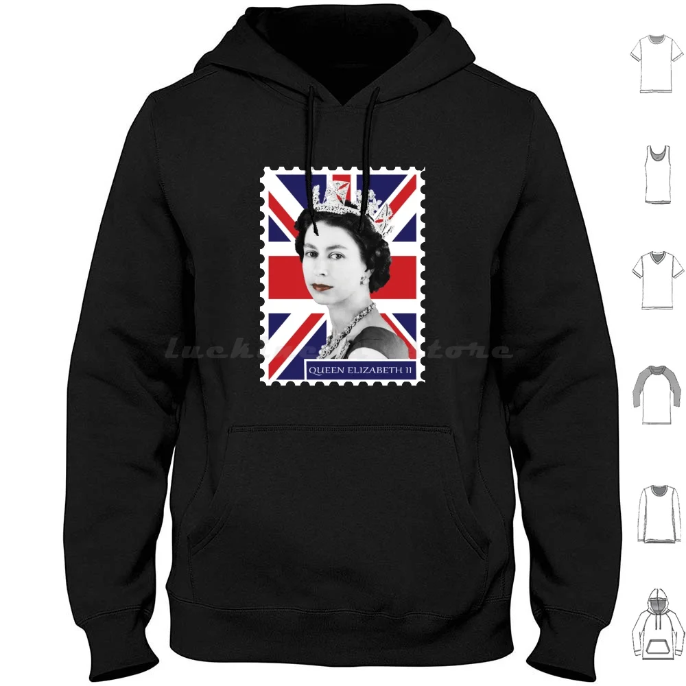 Queen Elizabeth Ii Stamp _ Jack Felpa Con Cappuccio In Cotone A Maniche Lunghe Queen England Elizabeth Queen Elizabeth Regno Unito Queen