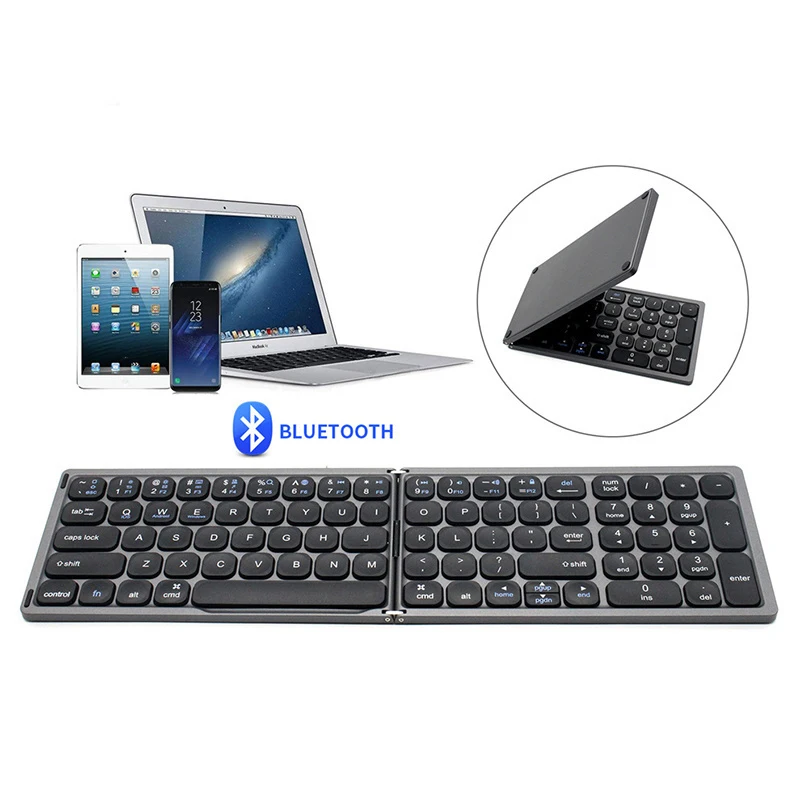 Tastiera Bluetooth Pieghevole Seenda Con Tastiera Numerica Tastiera Pieghevole Ricaricabile Per Ios Windows Android Phone Tablet Laptop