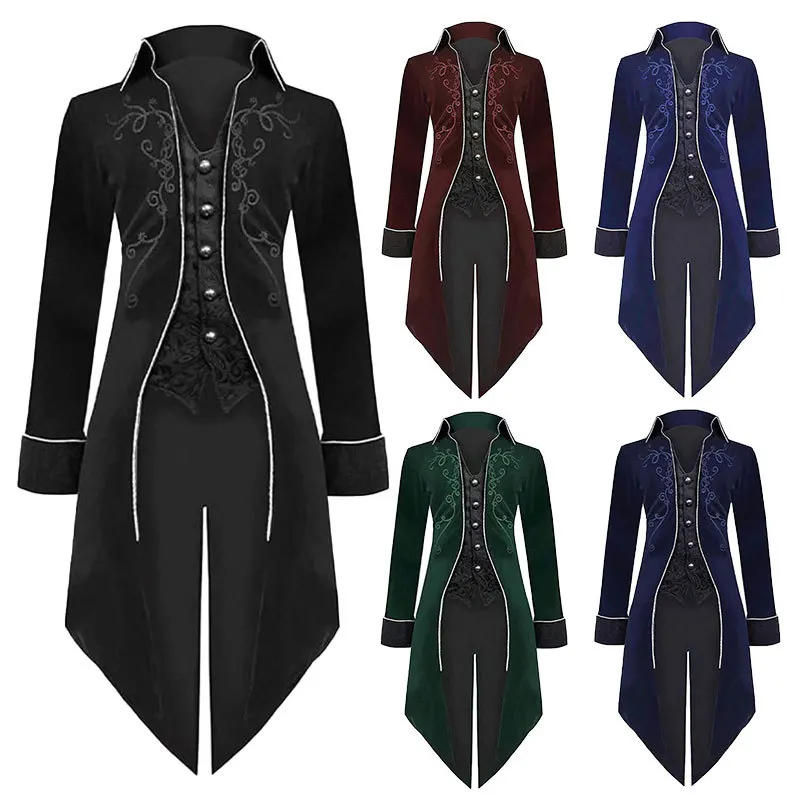 Adulto Uomo Medico Cosplay Costume Vittoriano Tuxedo Gentlema Cappotto Gotico Steampunk Trench Cappotto Di Lana Smoking Da Uomo