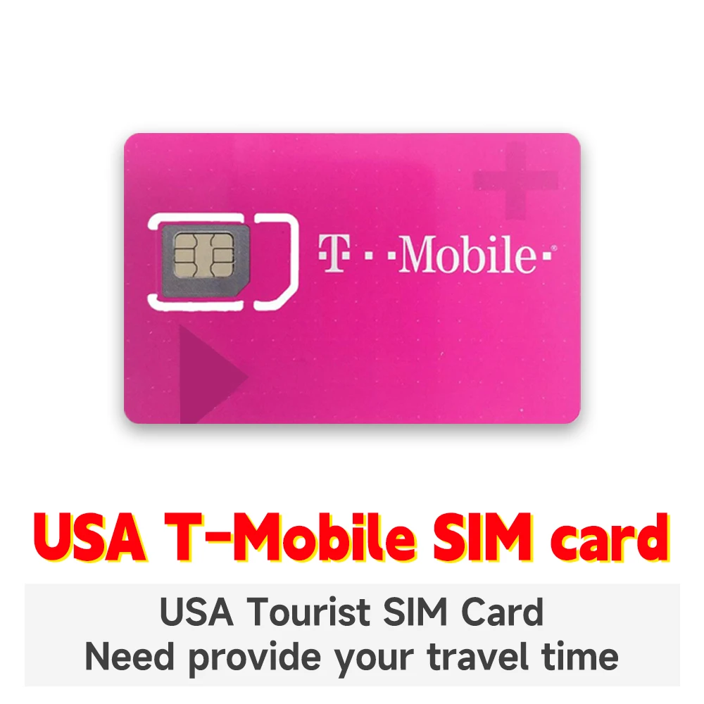 Chiamata Illimitata/Sms/Dati Us Prepagato T-Mobile Phone Card 4G Internet Data Card 7-90 Giorni Sim Card Supporta Esim