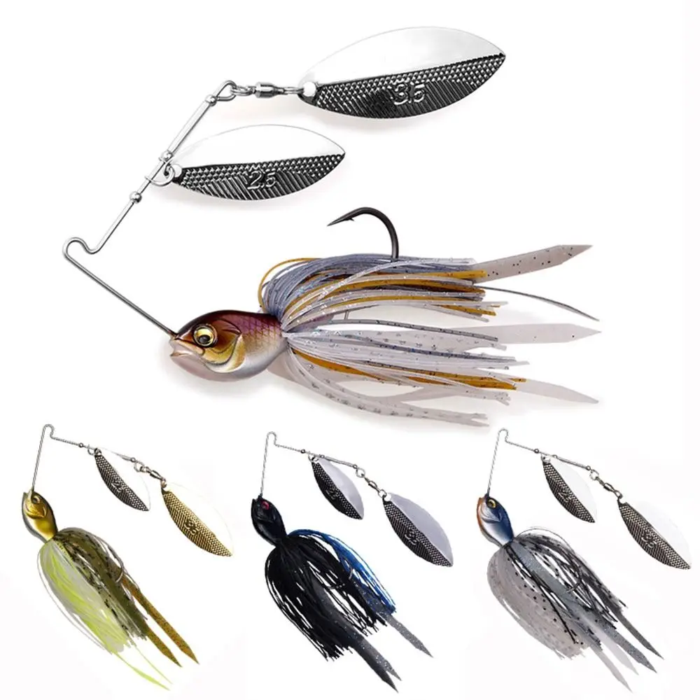 18G Spinner Spinner Bait Rubber Metal Jig Head Con Gonna In Silicone Spinning Blades Saltwater Esca Giapponese Pesca Alla Carpa Pesca