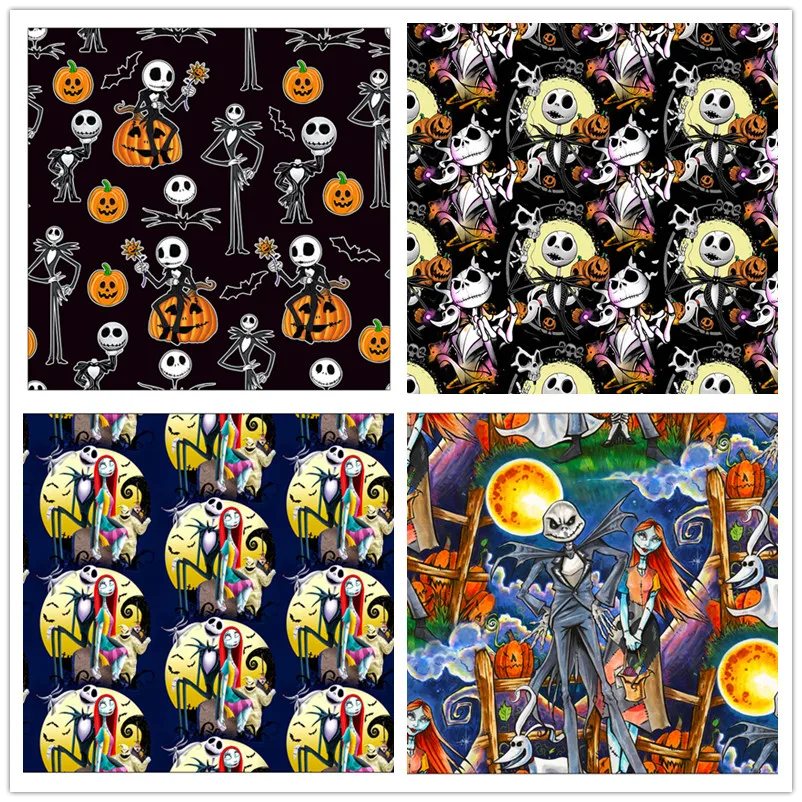 Saldi The Nightmare Before Christmas Disney 100% Tessuto Di Cotone Cucire Vestiti Decor Tessuti Di Halloween Materiale Patchwork Fai Da Te