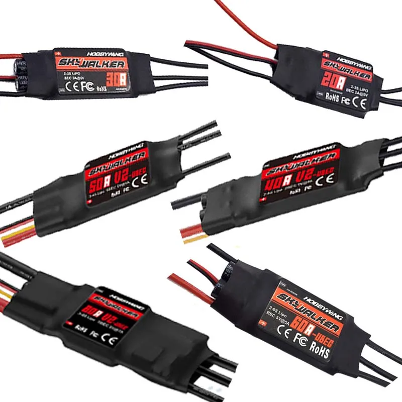 Hobbywing Skywalker Speed Controller 20A 30A 40A 50A 60A 80A Esc Con Ubec Per Aerei Rc Elicottero