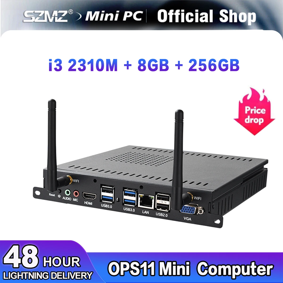 Szmz Ops Mini Pc Intel I3 2310M Supporta Windows 10 Pro Gaming Desktop Computer , Gamer Pc Office Portable